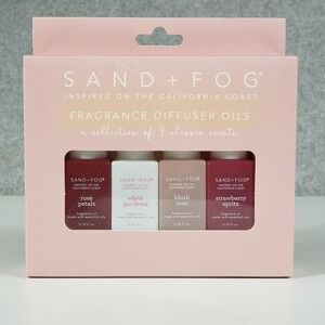 Sand + Fog Fragrance Diffuser Oils 4 Pack Rose Gardenia Blush Strawberry Set